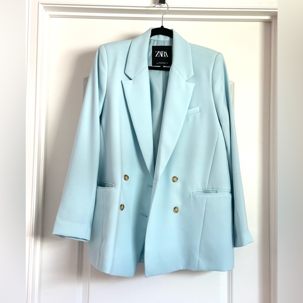 Zara light blue blazer